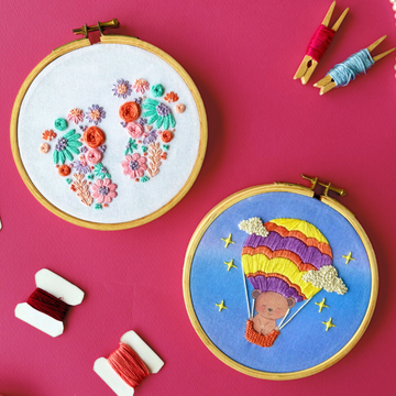 Mom to be DIY Embroidery Kit- Bundle of 2