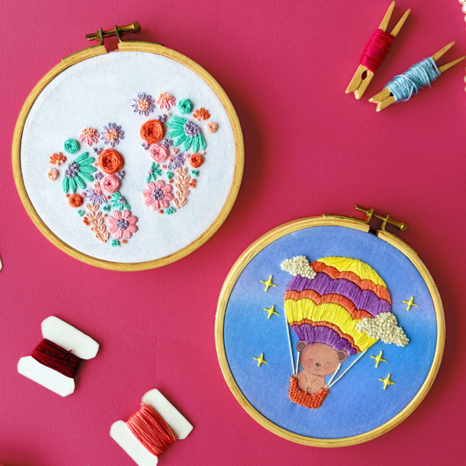 Mom to be DIY Embroidery Kit- Bundle of 2